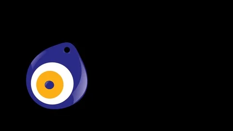 Blue Evil Eye Charm - Alpha Channel Background Stock Footage 100286371