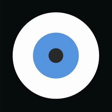 Blue evil eye vector on black background Stock Illustration