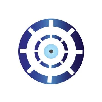 Blue evil eye vector isolated on white background Stock Illustration