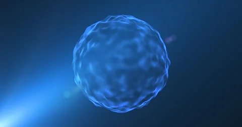 A blue evolving ball in the rays of a distant blue star Stock Footage 241497076