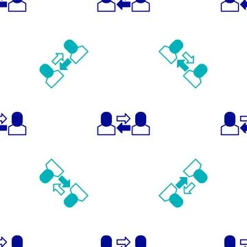 Blue Exchange work icon isolated seamless pattern on white background イラスト素材