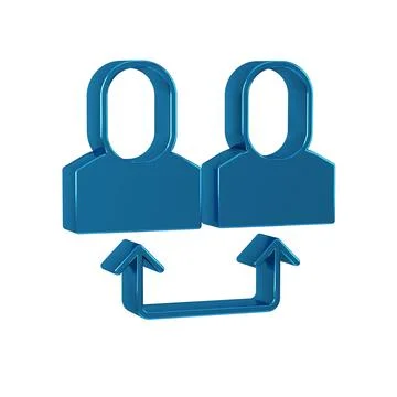 Blue Exchange work icon isolated on transparent background. Information exc.. Stockillustratie