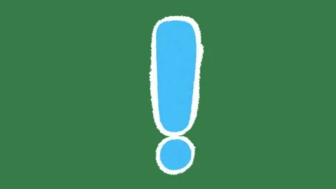 Blue Exclamation Mark 2D Animation on Green Screen | Alert Warning Icon 库存影片 333521586