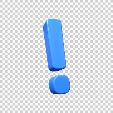 Blue exclamation mark.  3D rendering Stock Illustration