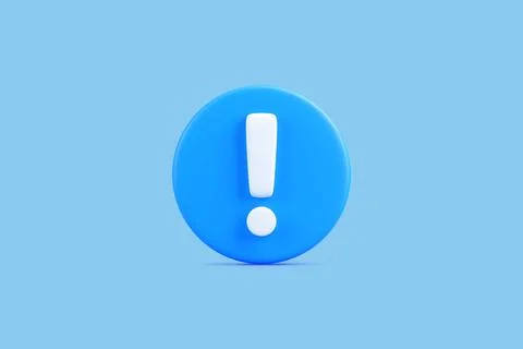 Blue Exclamation Mark Icon on Background Stock Illustration