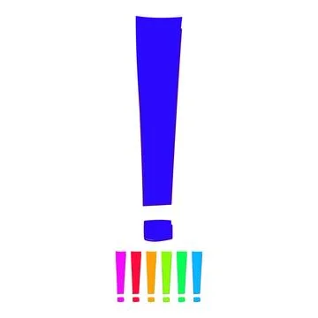 Blue exclamation mark symbolizing caution and important information graphic 스톡 일러스트