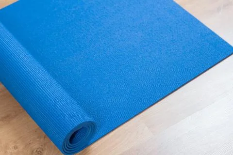 Blue exercise mat Stock Photos