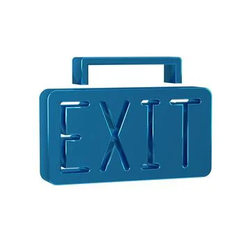 Blue Exit icon isolated on transparent background. Fire emergency icon. Ilustración de archivo