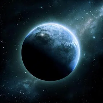 Blue Exoplanet Stock Illustration