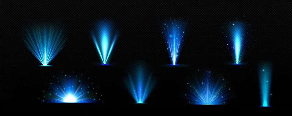 Blue explode glow with light ray and shine vector Stock Illustration