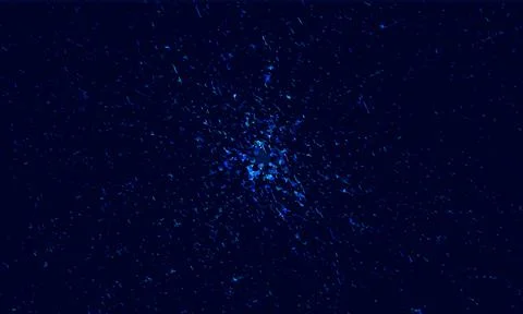 Blue explosion on black background. Vector Particles Illustrazione stock
