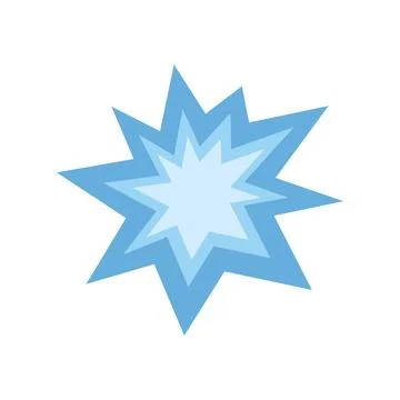 Blue explosion burst comic effect design element Illustrazione stock