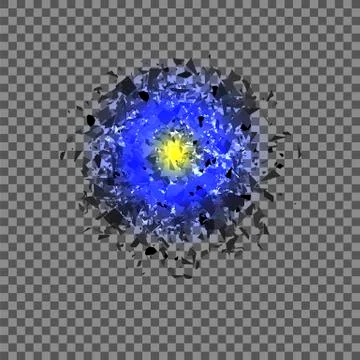 Blue Explosion Cloud of Grey Pieces Illustrazione stock