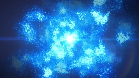 Blue explosion shine fire particle loop animation Stock Footage 147962919