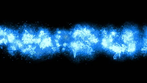 Blue explosion shine fire particle loop animation Stockbeeldmateriaal 147962921
