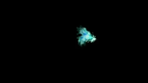 Blue explosion turning into a flower on a black background Stock Footage 158431888