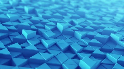 Blue extruded triangles techno animation 3D render loopable 4k UHD (3840x2160) Stock Footage 67427341