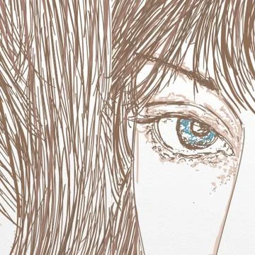 Blue eye for cosmetics Stock Illustration