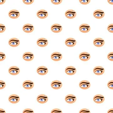 Blue eye with eyebrow piercing seamless pattern Illustrazione stock