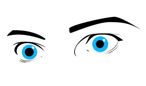 Blue eye icon vector illustration art Stock Illustration