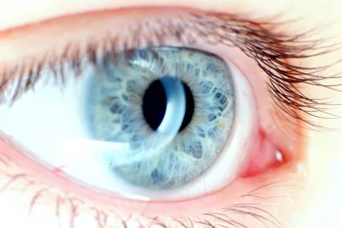 Blue eye in macro Stock Photos