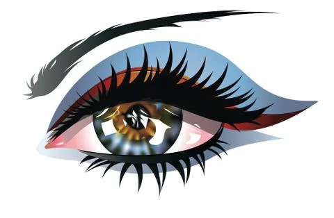 Blue Eye with Makeup Ilustração Stock