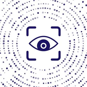 Blue Eye scan icon isolated on white background. Scanning eye. Security check Stock Illustration