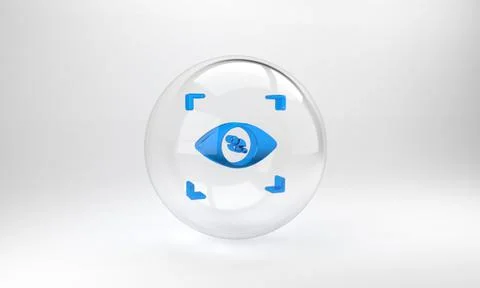 Blue Eye scan icon isolated on grey background. Scanning eye. Security check  Stockillustratie