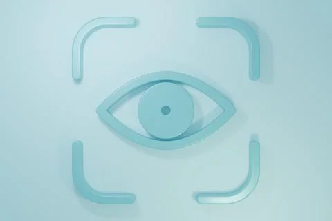 Blue Eye scan icon isolated on blue background. Scanning eye. Security chec.. Stock Illustration