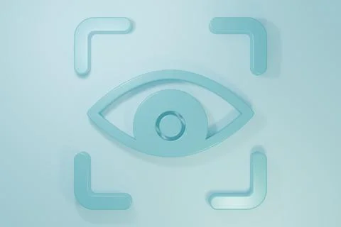 Blue Eye scan icon isolated on blue background. Scanning eye. Security chec.. Stock Illustration