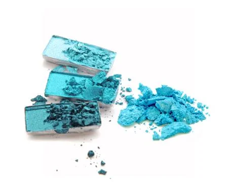 Blue eye shadow crushed set Stock Photos