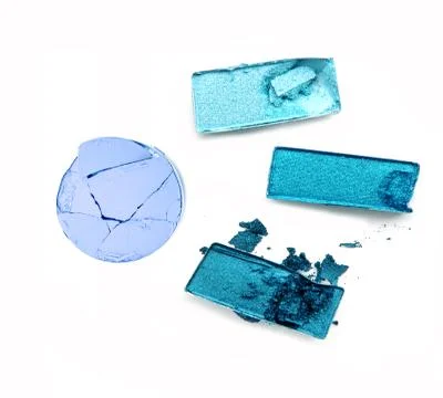 Blue eye shadow crushed set Stock Photos