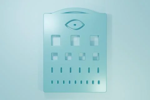 Blue Eye test chart icon isolated on blue background. Poster for vision tes.. Illustrazione stock
