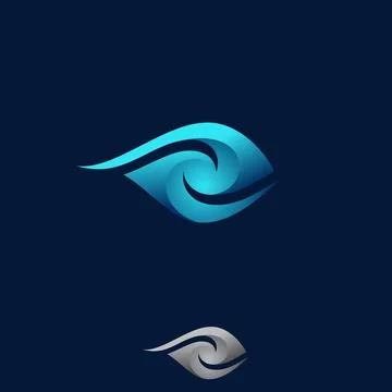 Blue Eye vision logo design icon symbol Stock Illustration
