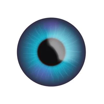 Blue eye on white Stock Illustration