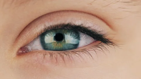 Blue eye wide open in close-up. Stock Footage 171917127