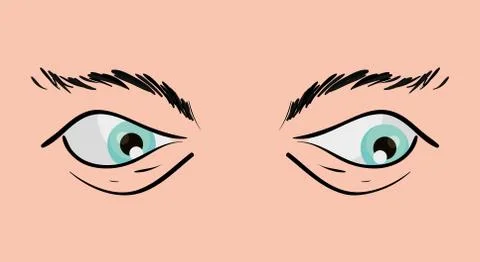 Blue eyes of man Stock Illustration