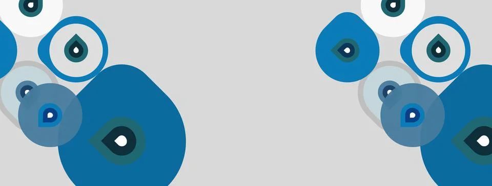 Blue eyes pattern. Circles overlap, creating abstract design. Light gray Stock Illustration