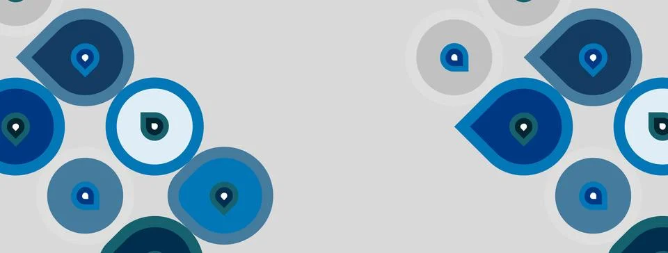 Blue eyes pattern. Circles, varying shades, gray background. Symbolic prote.. Stock Illustration