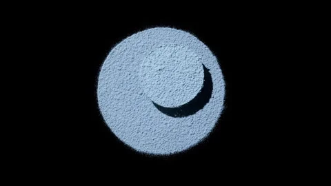 Blue eyeshadow concept with dynamic shadow projection Stock Footage 342564923