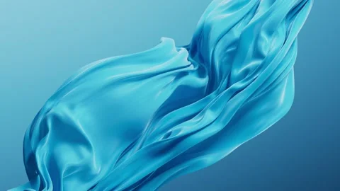 Blue fabric gracefully flowing in dynamic air movement abstract background Stock Footage 327517165