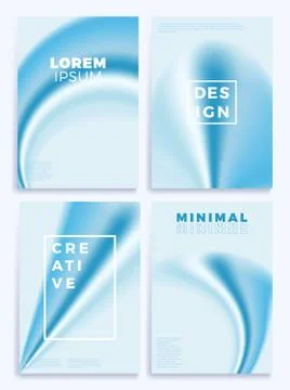 Blue fabric Gradient waves stock vector illustration four cover design. Desig イラスト素材
