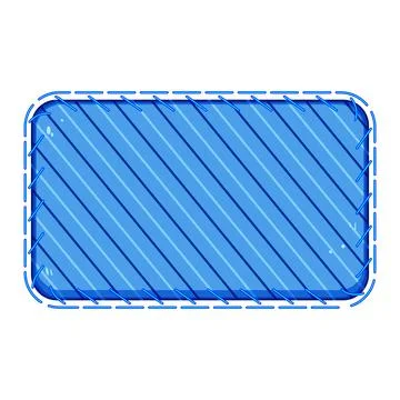 Blue fabric patch with diagonal stripes and stitching 스톡 일러스트
