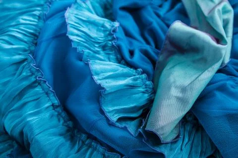 Blue fabric. Stock Photos