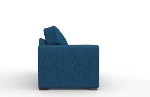 Blue fabric sofa furniture Side View Stock Illustration