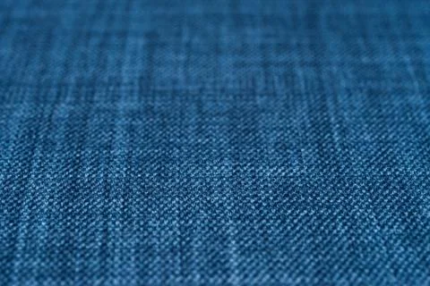 Blue fabric texture. Selective focus. Stock Photos