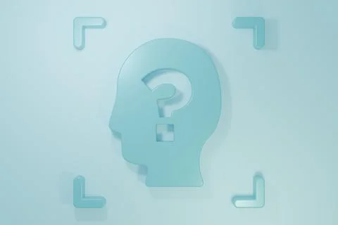 Blue Face recognition icon isolated on blue background. Face identification.. Stock Illustration
