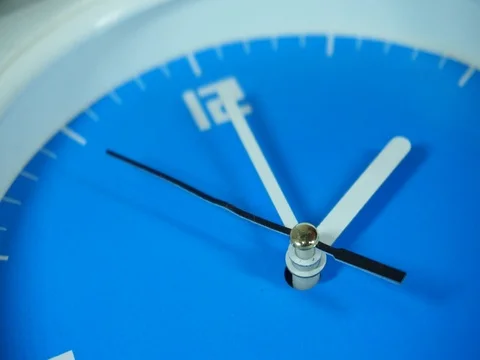 Blue faced clock Video stock 104417703