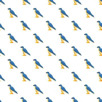 Blue falcon bird seamless pattern background design Stock Illustration