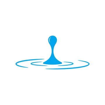 Blue falling drop with waves icon. Vector illustration. Illustrazione stock